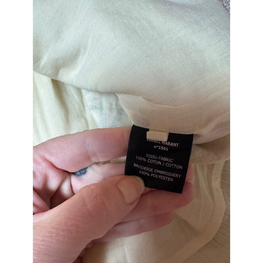Isabel Marant Étoile Embroidered Cotton Mini Skirt Cottagecore Boho Sz 36 Luxury - Picture 9 of 13